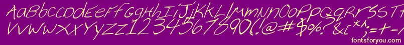 フォントCheyenneHandItalic – 紫の背景に黄色のフォント