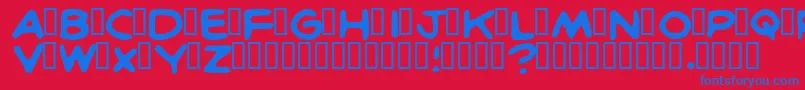 BritcomicsNormal Font – Blue Fonts on Red Background