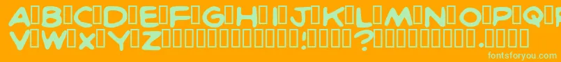 BritcomicsNormal Font – Green Fonts on Orange Background