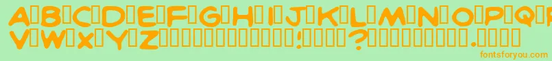 BritcomicsNormal Font – Orange Fonts on Green Background