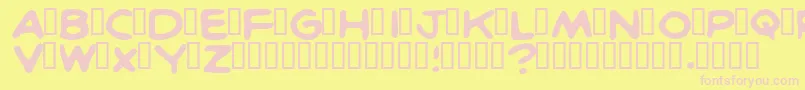 BritcomicsNormal Font – Pink Fonts on Yellow Background