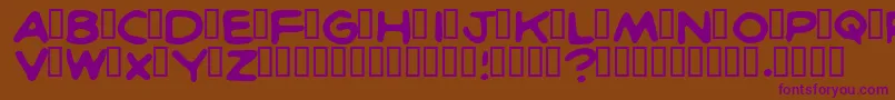 BritcomicsNormal Font – Purple Fonts on Brown Background