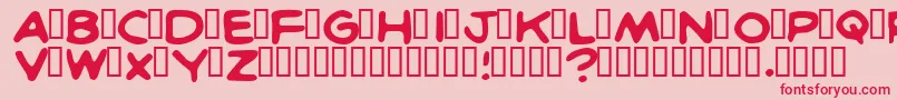 BritcomicsNormal Font – Red Fonts on Pink Background