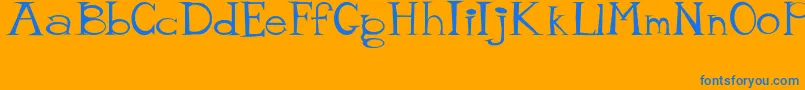 MisterTate Font – Blue Fonts on Orange Background