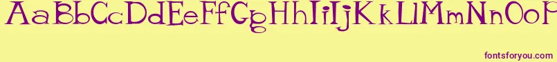 MisterTate Font – Purple Fonts on Yellow Background