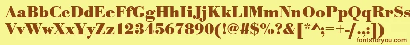 UrwbodonitBold Font – Brown Fonts on Yellow Background