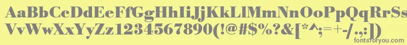 Czcionka UrwbodonitBold – szare czcionki na żółtym tle