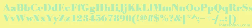 UrwbodonitBold Font – Green Fonts on Yellow Background