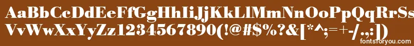 UrwbodonitBold-fontti – valkoiset fontit ruskealla taustalla