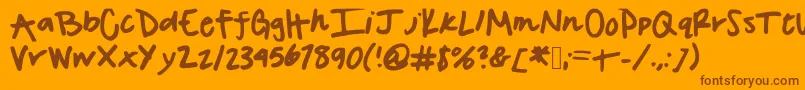 Savannahsfont-Schriftart – Braune Schriften auf orangefarbenem Hintergrund