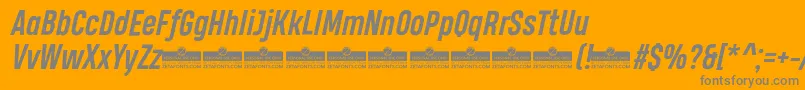 HeadingProBoldItalicTrial Font – Gray Fonts on Orange Background