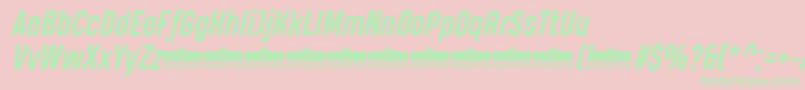 HeadingProBoldItalicTrial Font – Green Fonts on Pink Background