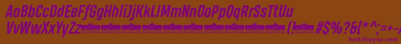 HeadingProBoldItalicTrial Font – Purple Fonts on Brown Background