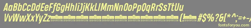 HeadingProBoldItalicTrial Font – Yellow Fonts on Gray Background