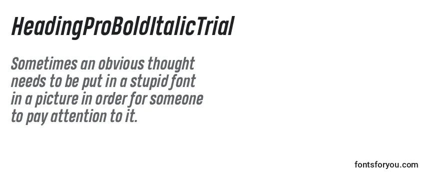 HeadingProBoldItalicTrial Font