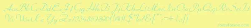 Dahrlin-fontti – vihreät fontit keltaisella taustalla