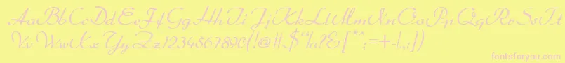 Dahrlin Font – Pink Fonts on Yellow Background