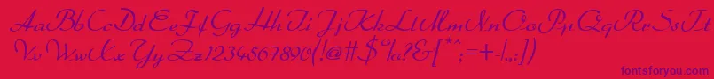 Dahrlin Font – Purple Fonts on Red Background