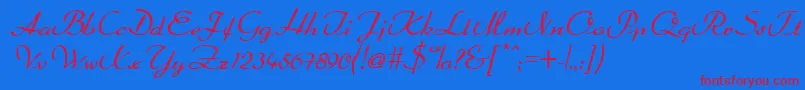 Dahrlin Font – Red Fonts on Blue Background