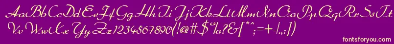 More about Dahrlin Font Dahrlin Font – Yellow Fonts on Purple Background