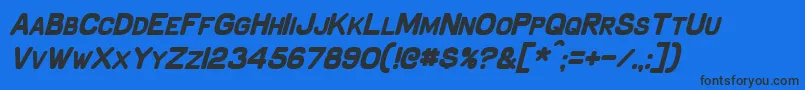Шрифт SchnaubeltBoldItalic – чёрные шрифты на синем фоне