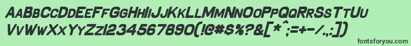 SchnaubeltBoldItalic-fontti – mustat fontit vihreällä taustalla