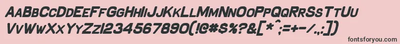 SchnaubeltBoldItalic-fontti – mustat fontit vaaleanpunaisella taustalla