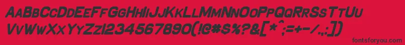 SchnaubeltBoldItalic-fontti – mustat fontit punaisella taustalla