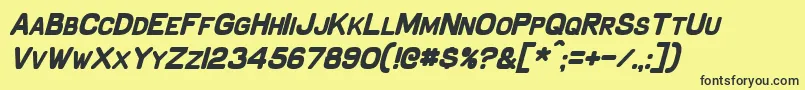 SchnaubeltBoldItalic Font – Black Fonts on Yellow Background