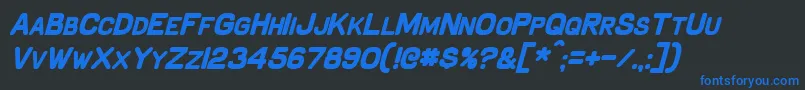 Шрифт SchnaubeltBoldItalic – синие шрифты на чёрном фоне