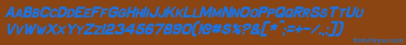 SchnaubeltBoldItalic Font – Blue Fonts on Brown Background