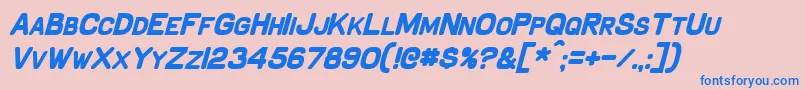 SchnaubeltBoldItalic-fontti – siniset fontit vaaleanpunaisella taustalla