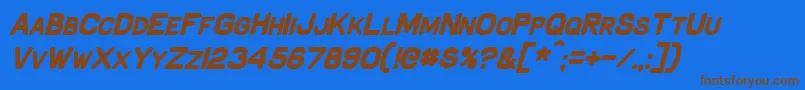 SchnaubeltBoldItalic Font – Brown Fonts on Blue Background