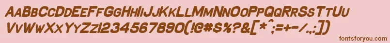 フォントSchnaubeltBoldItalic – ピンクの背景に茶色のフォント