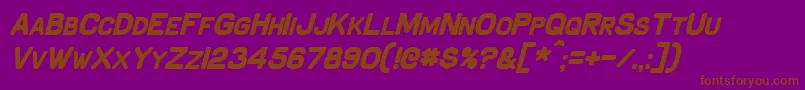 SchnaubeltBoldItalic-Schriftart – Braune Schriften auf violettem Hintergrund