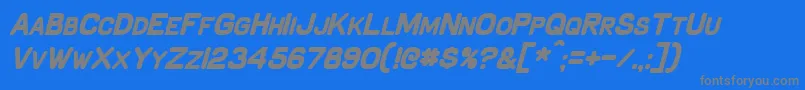 SchnaubeltBoldItalic-fontti – harmaat kirjasimet sinisellä taustalla