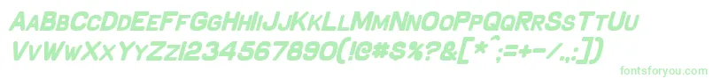 SchnaubeltBoldItalic-fontti – vihreät fontit valkoisella taustalla