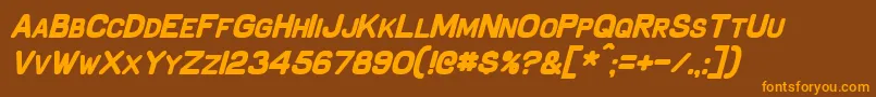 SchnaubeltBoldItalic Font – Orange Fonts on Brown Background