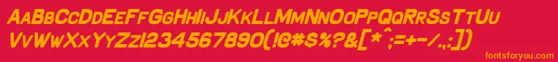 SchnaubeltBoldItalic Font – Orange Fonts on Red Background