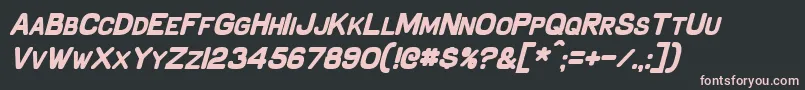 Шрифт SchnaubeltBoldItalic – розовые шрифты на чёрном фоне