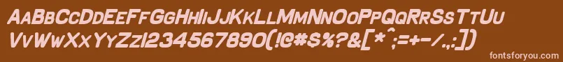 SchnaubeltBoldItalic-fontti – vaaleanpunaiset fontit ruskealla taustalla