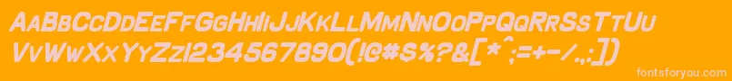 SchnaubeltBoldItalic-fontti – vaaleanpunaiset fontit oranssilla taustalla