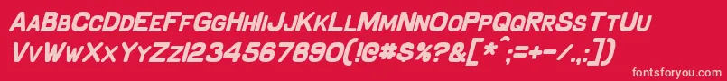SchnaubeltBoldItalic-fontti – vaaleanpunaiset fontit punaisella taustalla