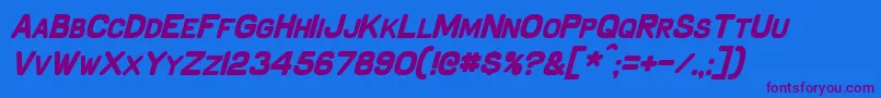 SchnaubeltBoldItalic Font – Purple Fonts on Blue Background