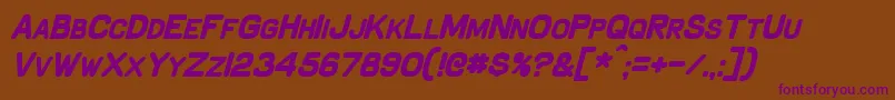 SchnaubeltBoldItalic-fontti – violetit fontit ruskealla taustalla