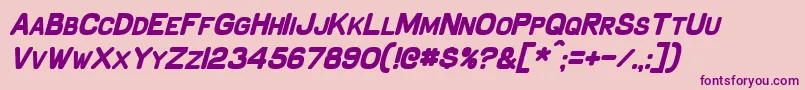 SchnaubeltBoldItalic-fontti – violetit fontit vaaleanpunaisella taustalla