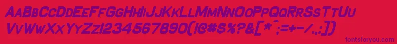 SchnaubeltBoldItalic-fontti – violetit fontit punaisella taustalla