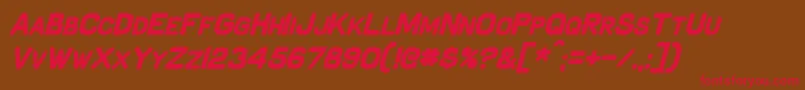 SchnaubeltBoldItalic-fontti – punaiset fontit ruskealla taustalla