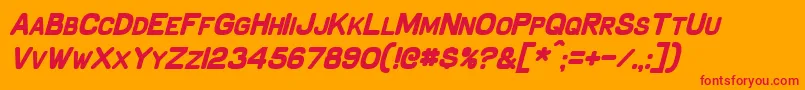 SchnaubeltBoldItalic Font – Red Fonts on Orange Background