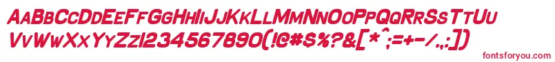 SchnaubeltBoldItalic Font – Red Fonts on White Background